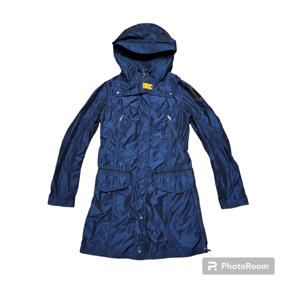 Retail $640.00 P.J.S. Parajumpers Women's Blue Hooded Parka Jacket Size M - Picture 2 of 12